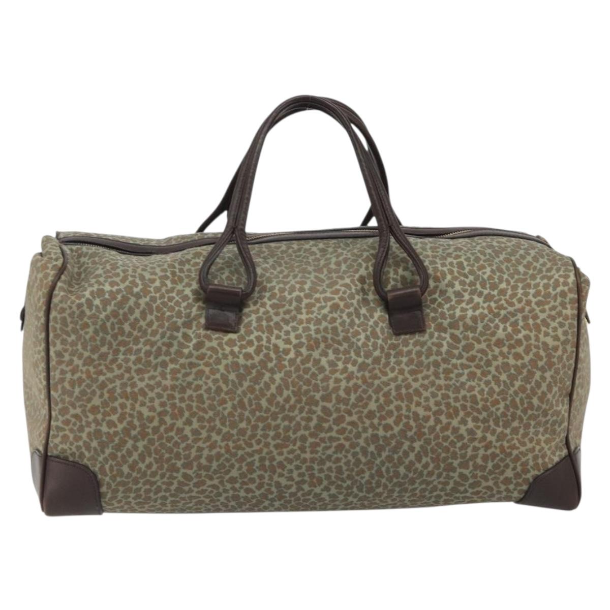 BOTTEGA VENETA Leopard Pattern Boston Bag Canvas Beige Gold Auth 188600A - Jerrillo image 2