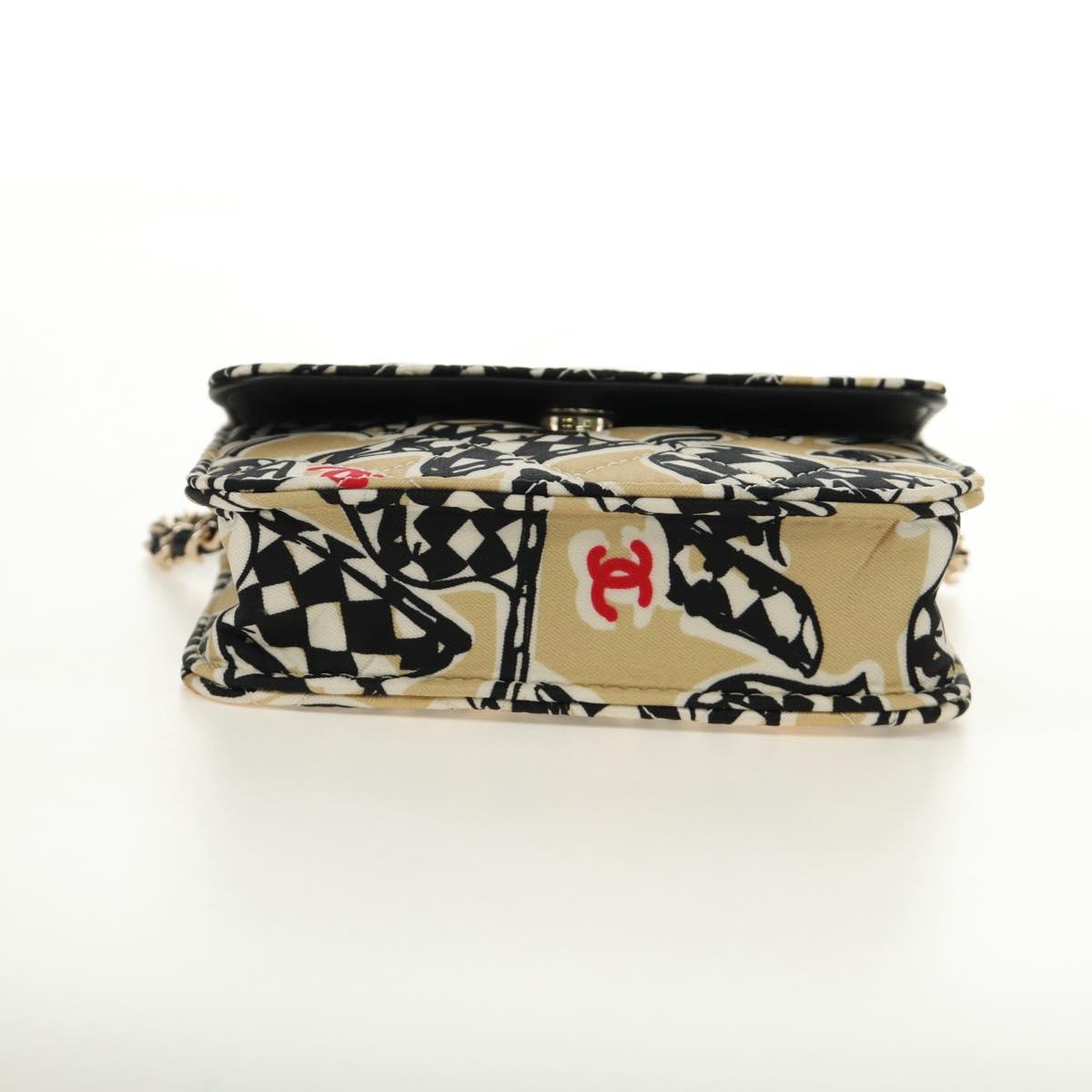 CHANEL Mini Matelasse Chain Shoulder Pouch Satin Beige Silver CC Auth 188736M - Jerrillo image 9
