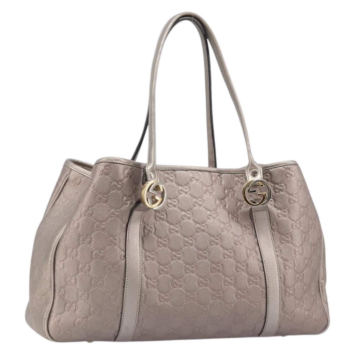 GUCCI GG Canvas Guccissima Miss GG Bag Leather Pink Silver 232957 Auth 188757V - Jerrillo