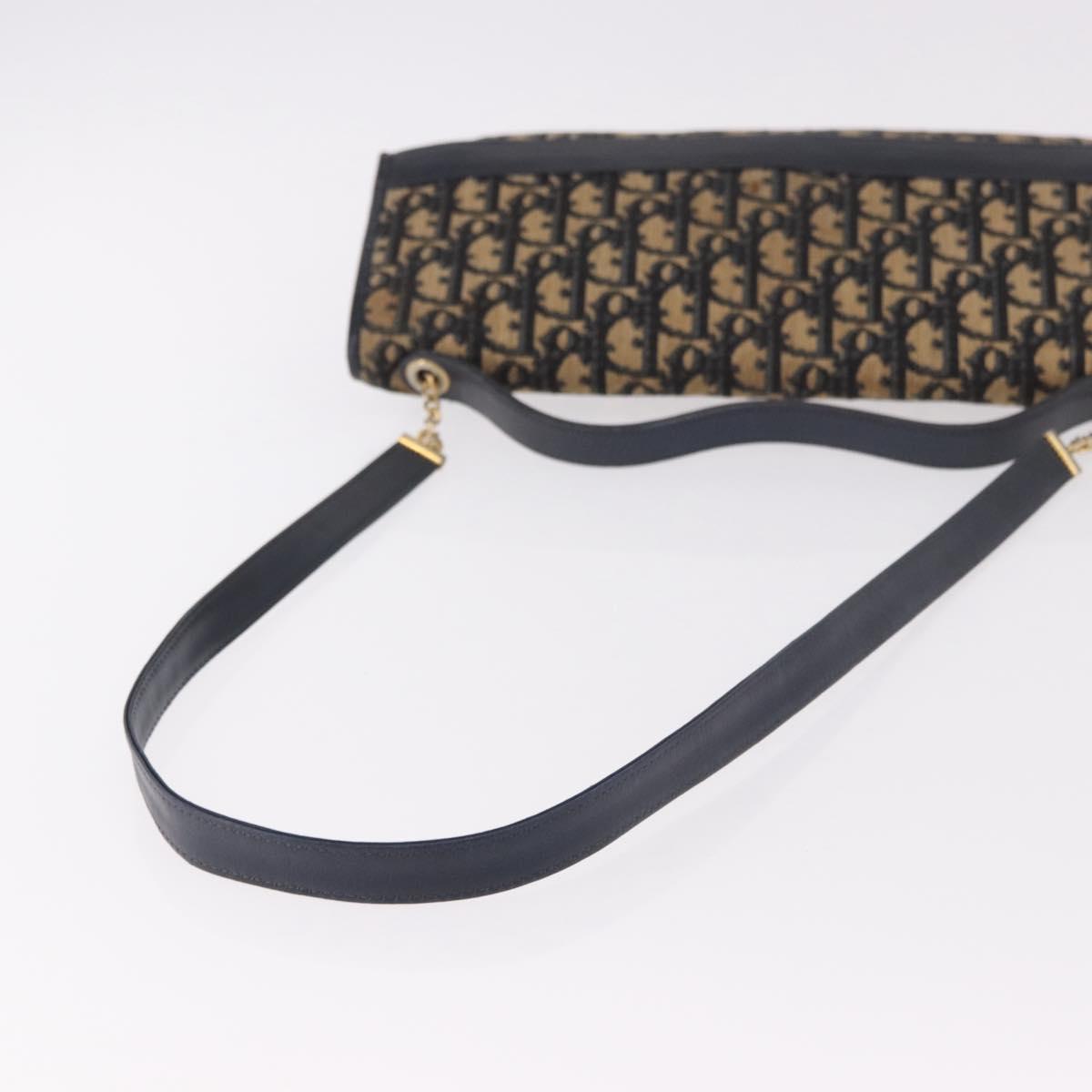 Christian Dior Trotter Canvas Hand Bag 2way Navy Gold Auth 188822 - Jerrillo image 10