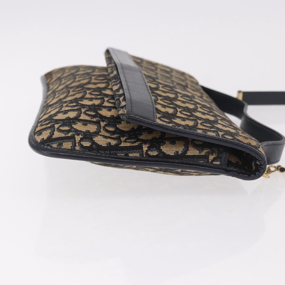 Christian Dior Trotter Canvas Hand Bag 2way Navy Gold Auth 188822 - Jerrillo image 5