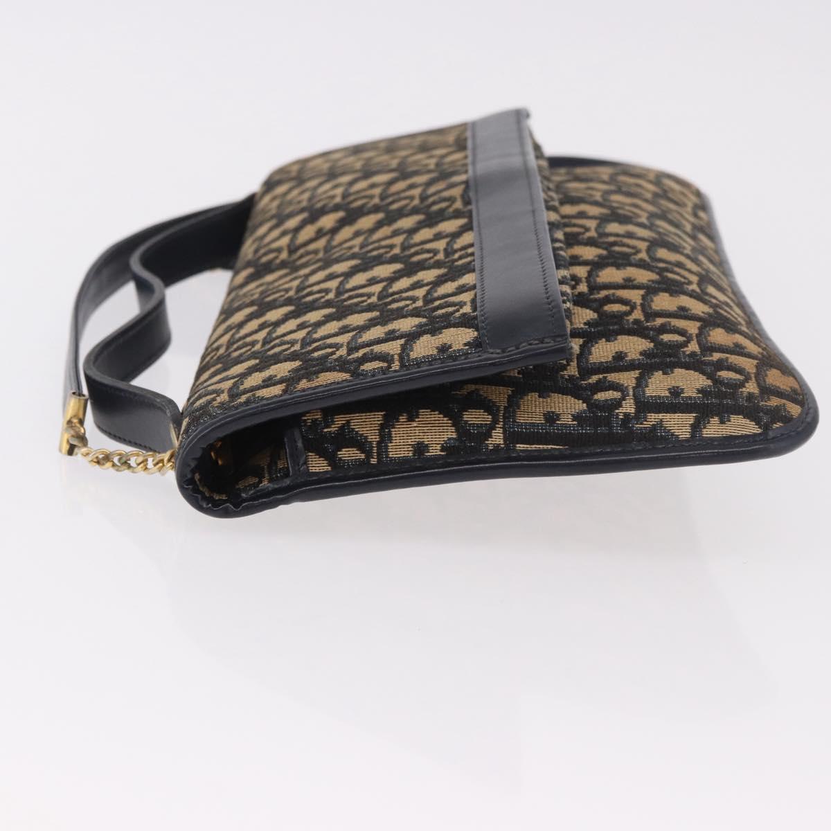 Christian Dior Trotter Canvas Hand Bag 2way Navy Gold Auth 188822 - Jerrillo image 6
