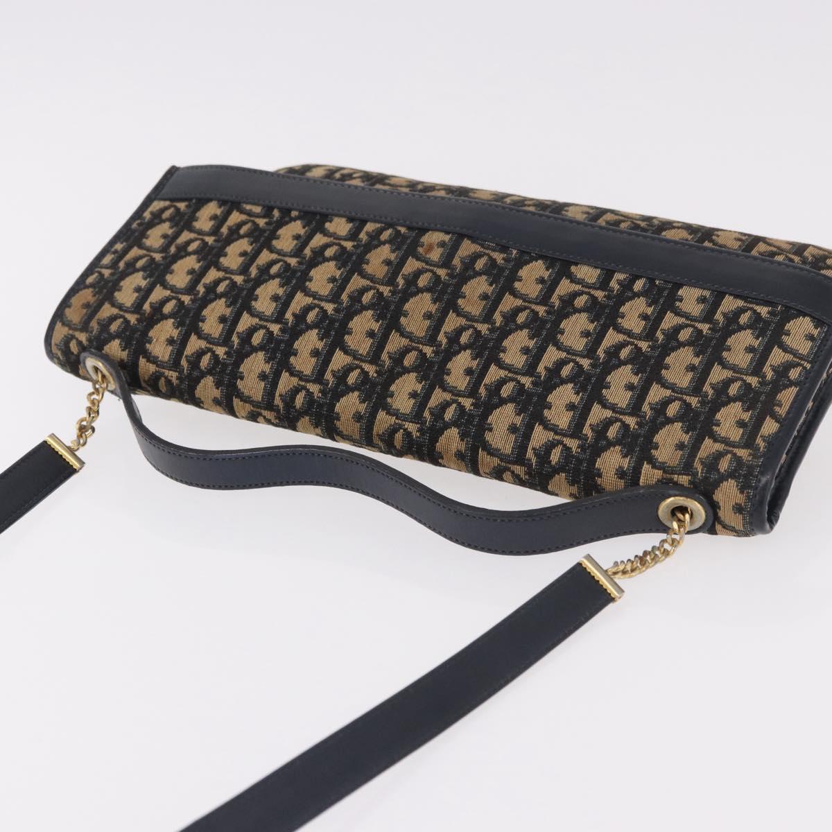 Christian Dior Trotter Canvas Hand Bag 2way Navy Gold Auth 188822 - Jerrillo image 7