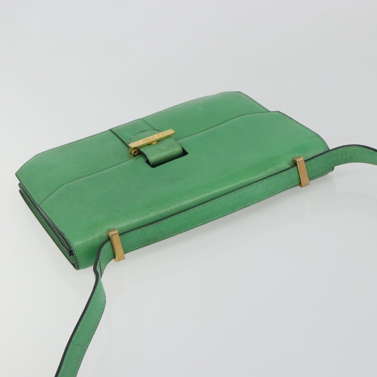 CELINE Shoulder Bag Leather Green Gold Auth 189202 - Jerrillo image 6