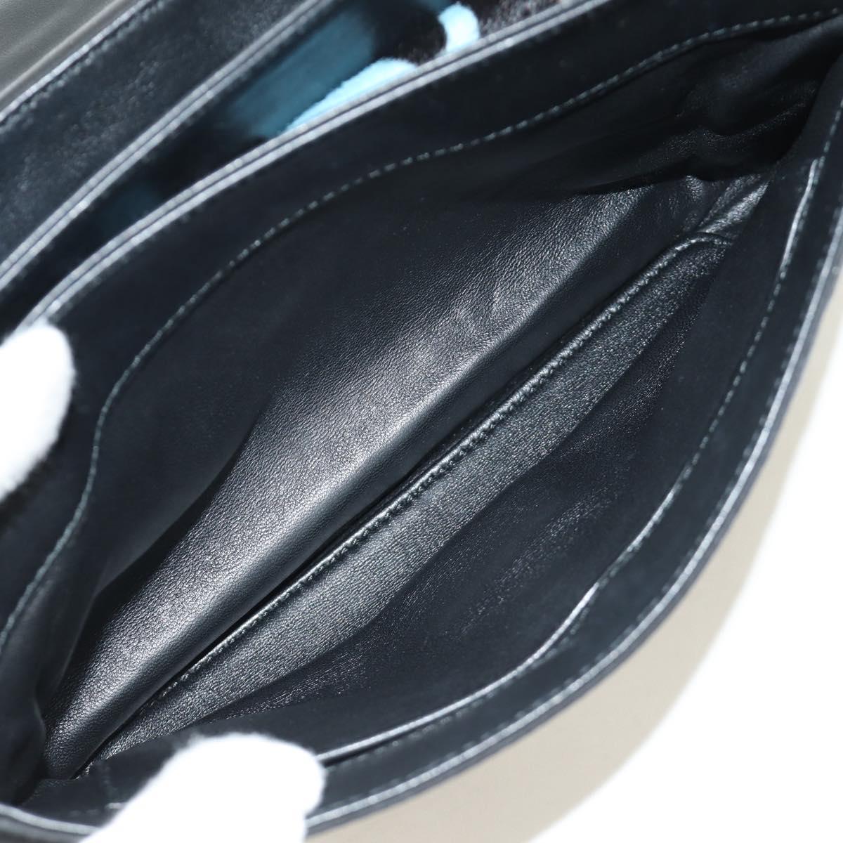 PRADA Chain Shoulder Bag Unborn Calf Skin Light Blue Silver Auth 189257V - Jerrillo image 10