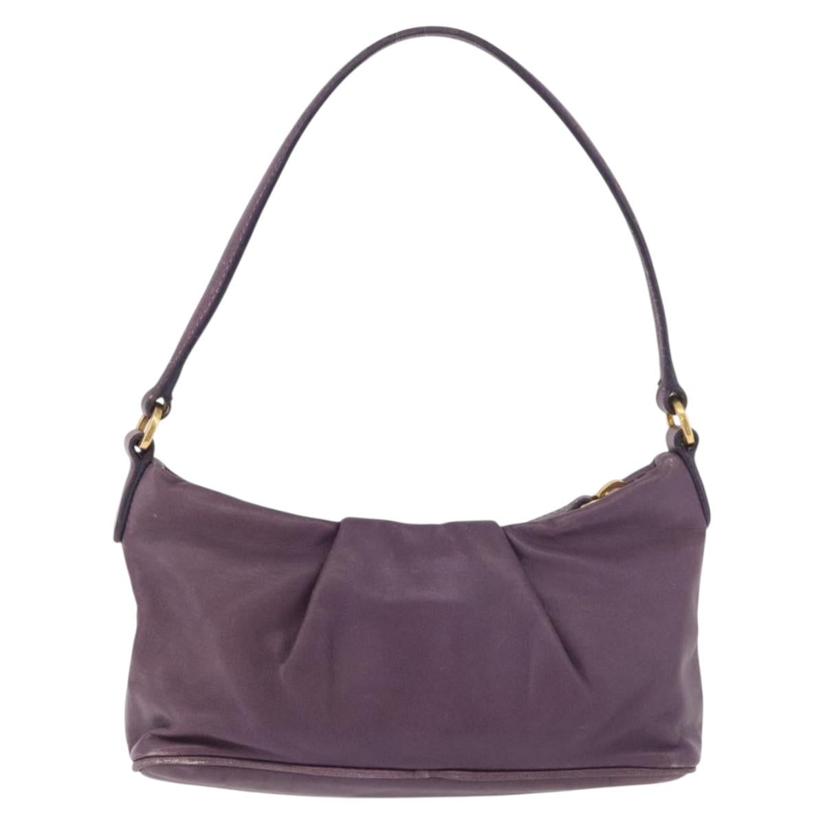 PRADA Accessory Pouch Leather Purple Gold Auth 189372A - Jerrillo image 2