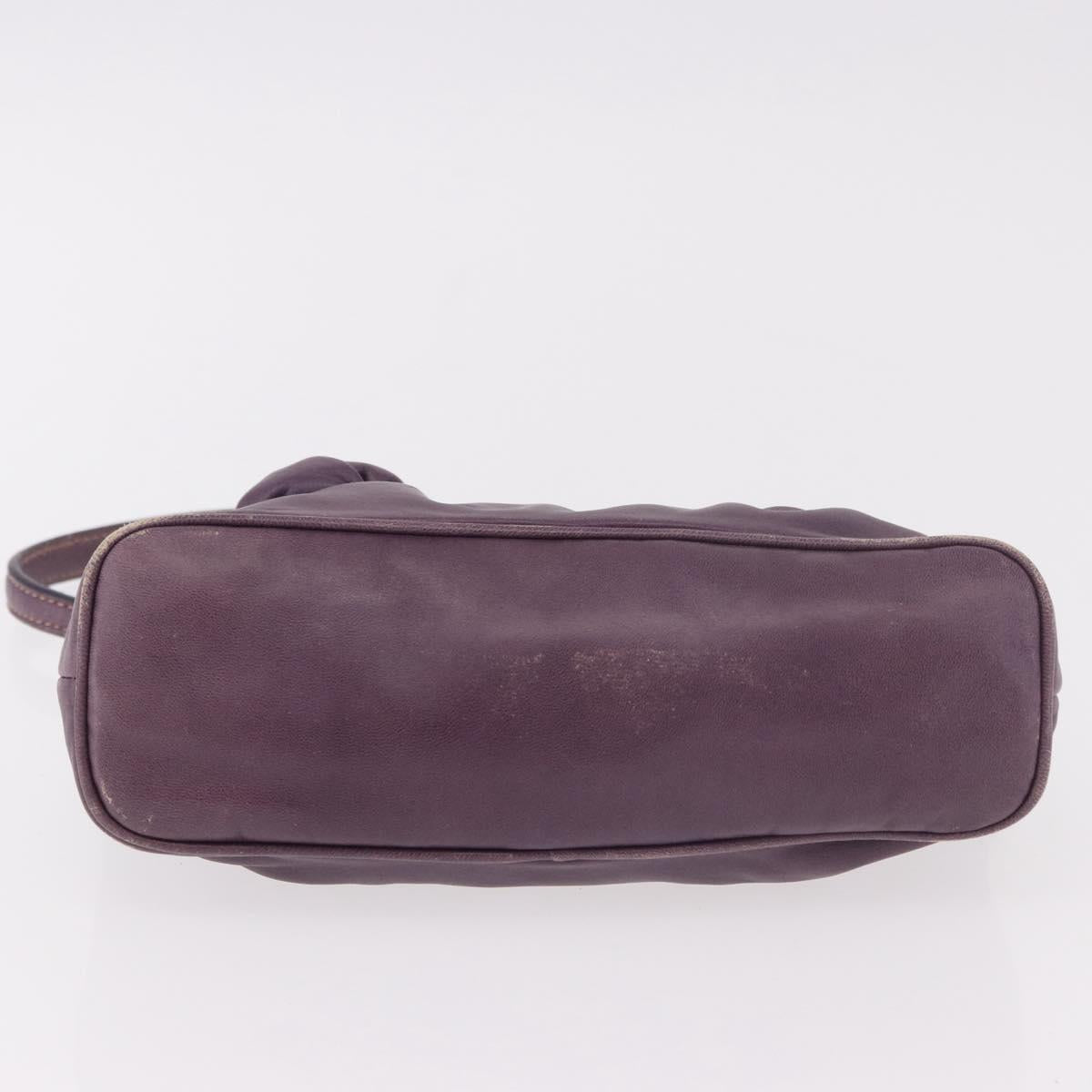 PRADA Accessory Pouch Leather Purple Gold Auth 189372A - Jerrillo image 5