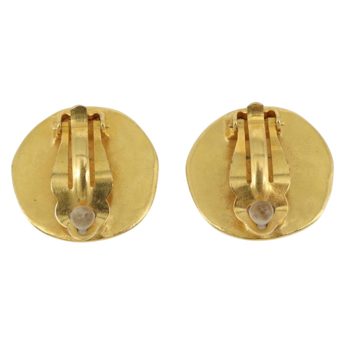 CHANEL Earring Metal Gold Tone CC Auth 189409 - Jerrillo image 3