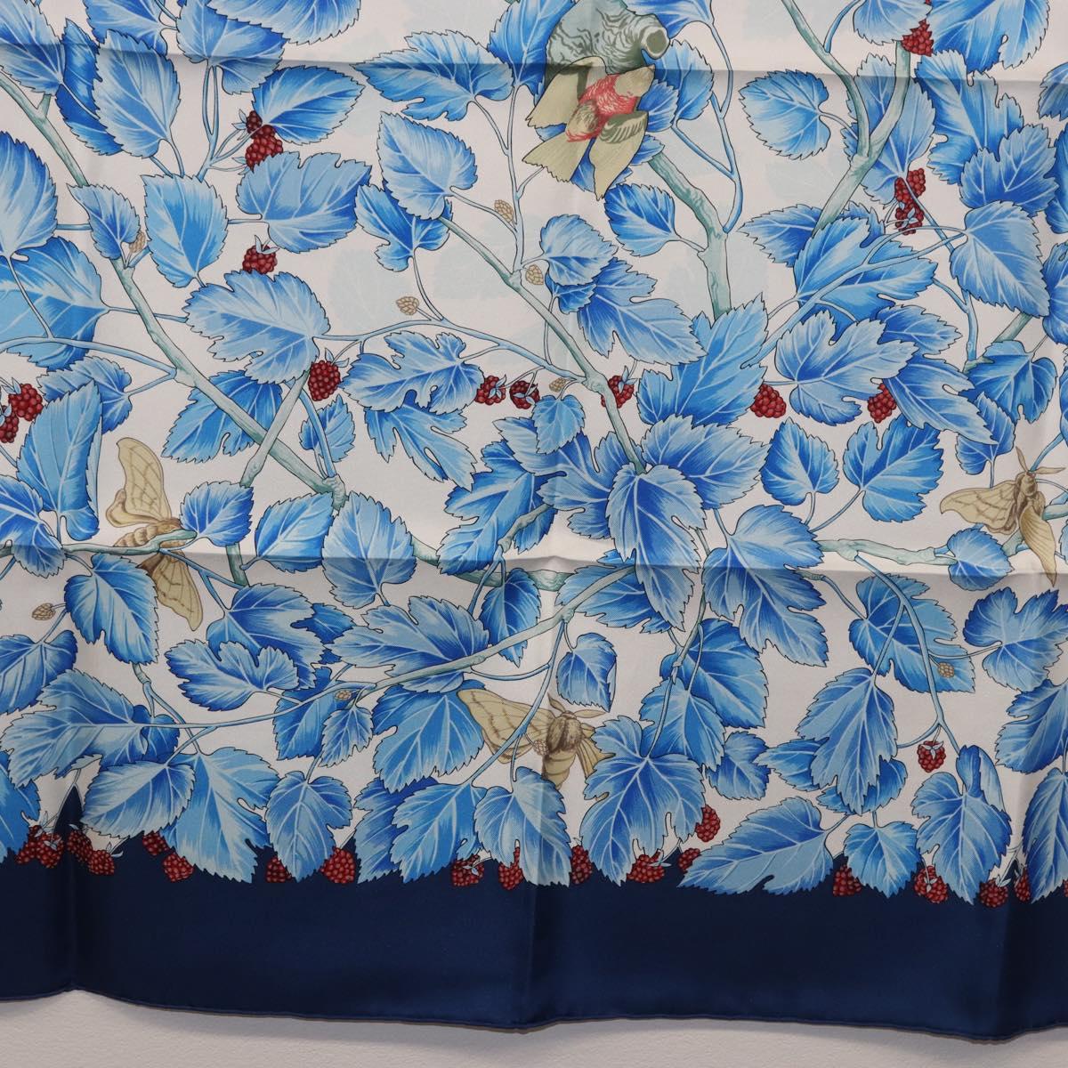 HERMES Carre 90 Scarf "I`ARBRE de SOiE" Silk Blue Auth 189417M - Jerrillo image 9
