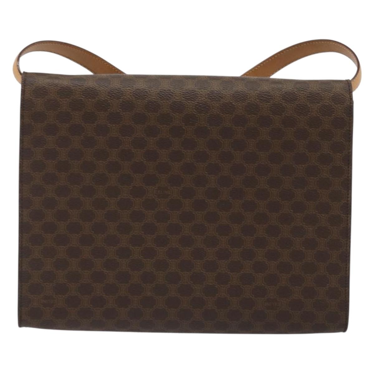 CELINE Macadam Canvas Shoulder Bag PVC Leather Brown Gold Auth 189539A - Jerrillo image 2