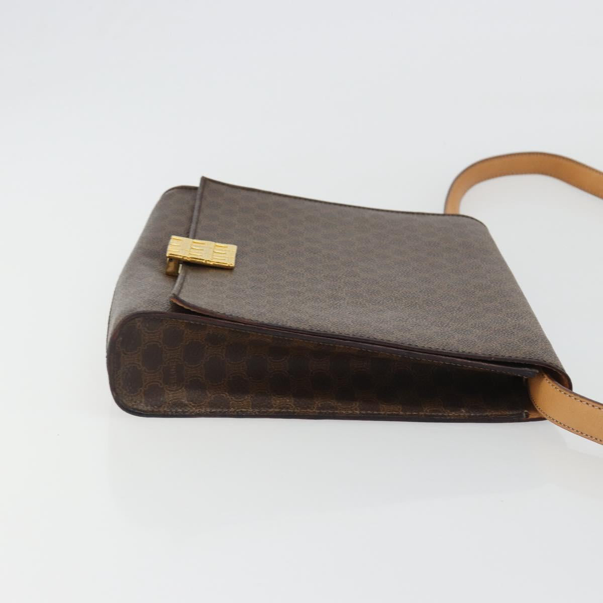 CELINE Macadam Canvas Shoulder Bag PVC Leather Brown Gold Auth 189539A - Jerrillo image 3