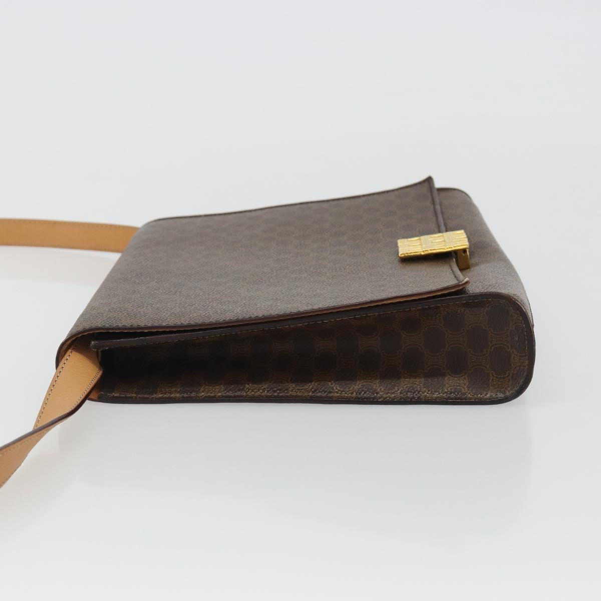 CELINE Macadam Canvas Shoulder Bag PVC Leather Brown Gold Auth 189539A - Jerrillo image 4