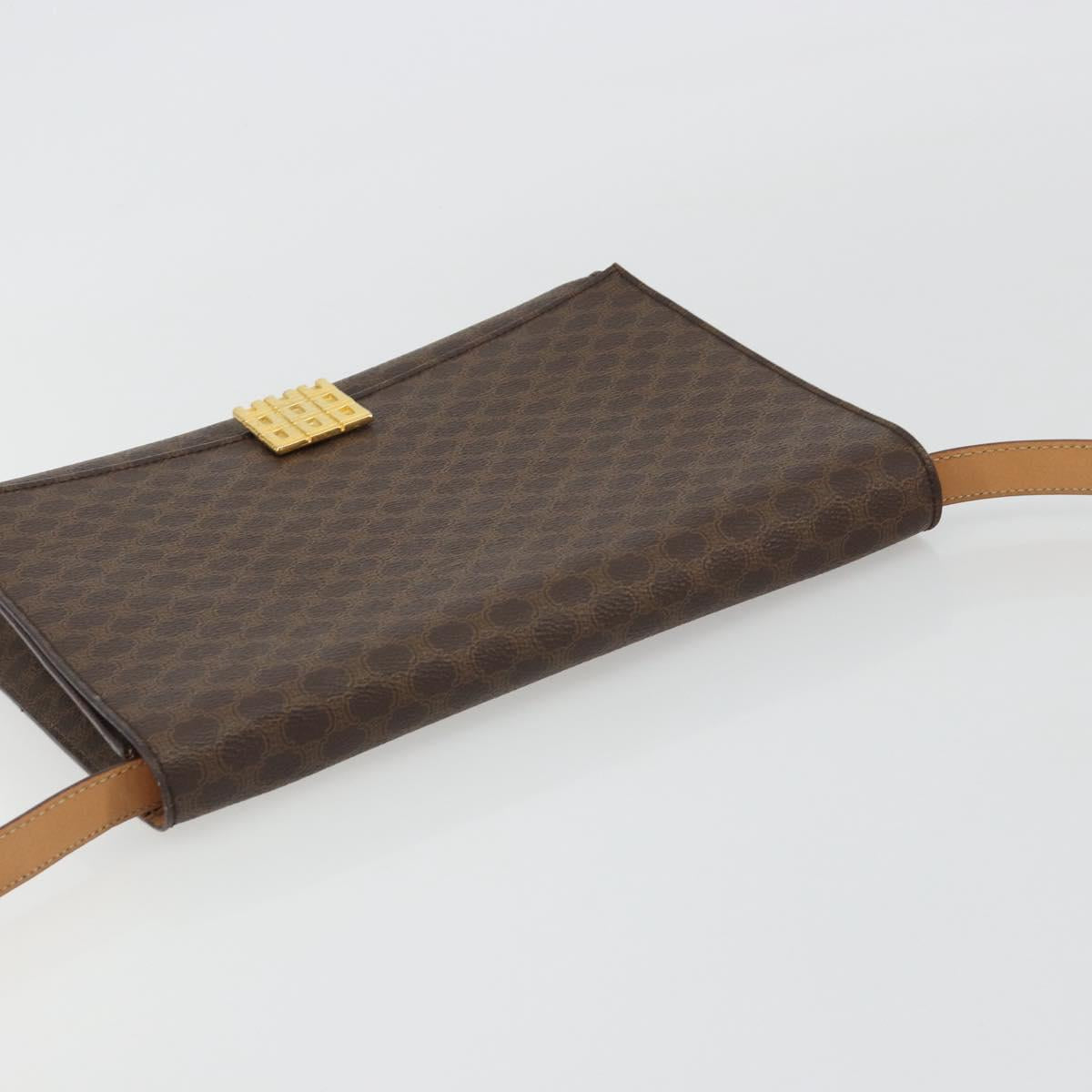 CELINE Macadam Canvas Shoulder Bag PVC Leather Brown Gold Auth 189539A - Jerrillo image 6