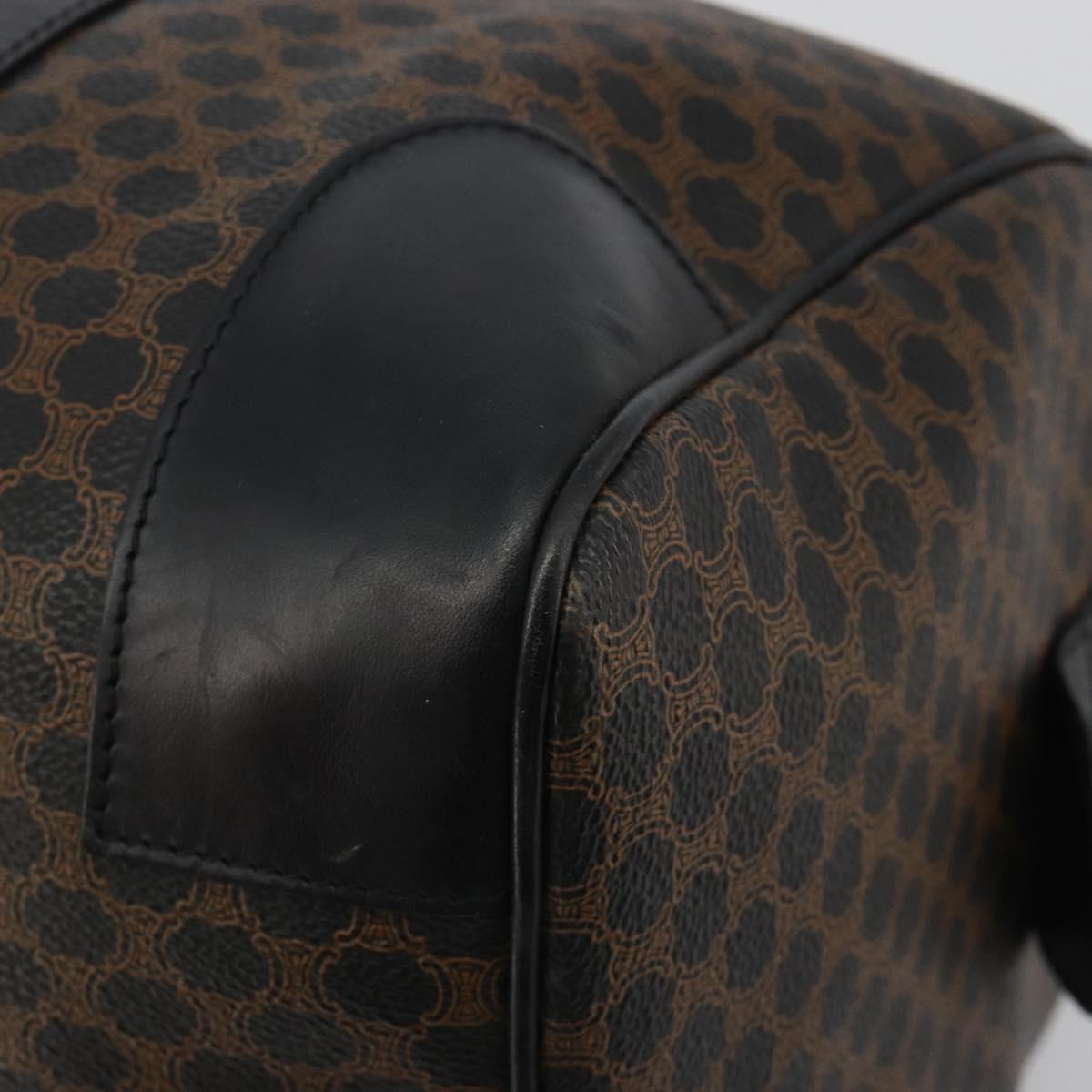 CELINE Macadam Canvas Boston Bag PVC Leather Black Gold Auth 189541A - Jerrillo image 8
