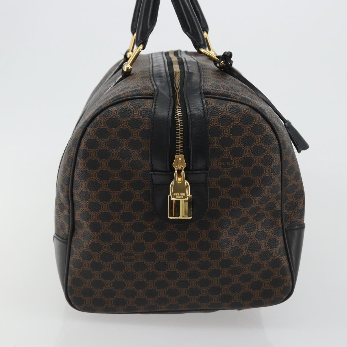 CELINE Macadam Canvas Boston Bag PVC Leather Black Gold Auth 189541A - Jerrillo image 3