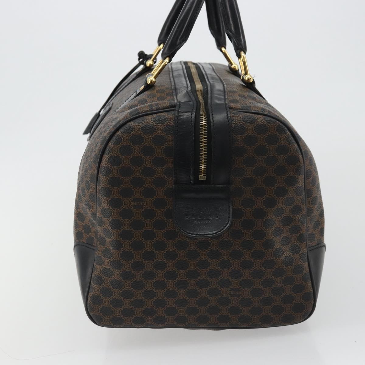 CELINE Macadam Canvas Boston Bag PVC Leather Black Gold Auth 189541A - Jerrillo image 4