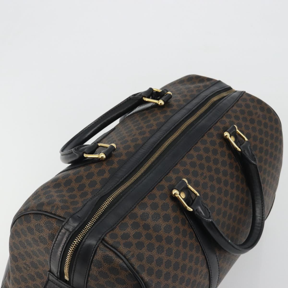 CELINE Macadam Canvas Boston Bag PVC Leather Black Gold Auth 189541A - Jerrillo image 6