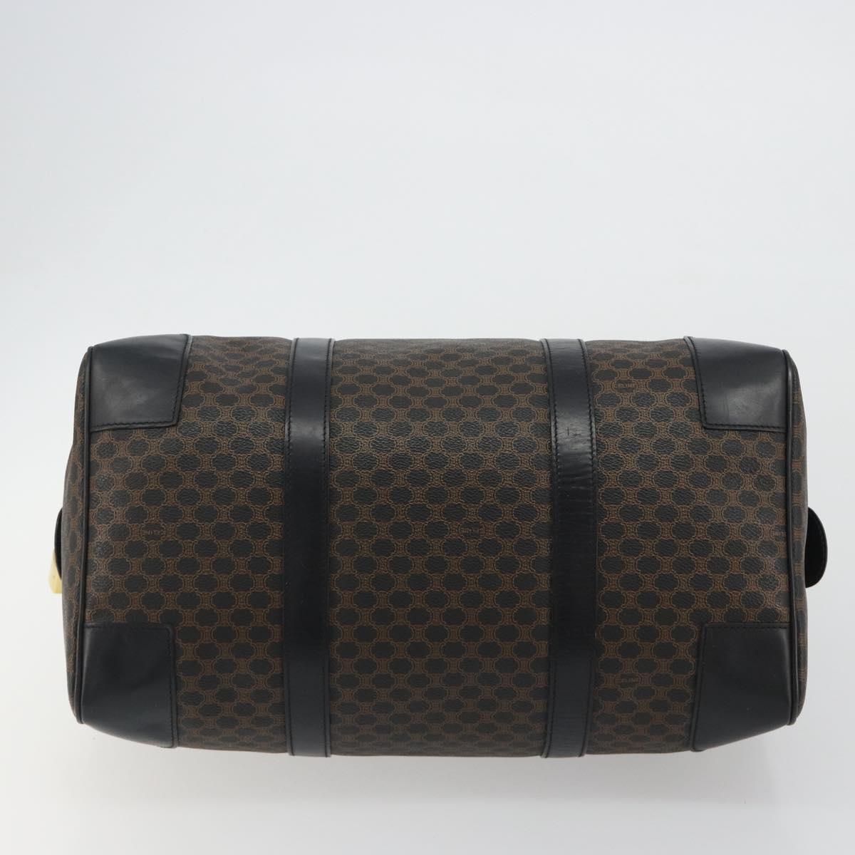 CELINE Macadam Canvas Boston Bag PVC Leather Black Gold Auth 189541A - Jerrillo image 5