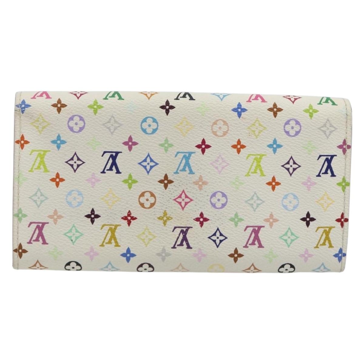 LOUIS VUITTON Multicolor Portefeuille Sarah Wallet White M93532 LV Auth 189570 - Jerrillo image 2