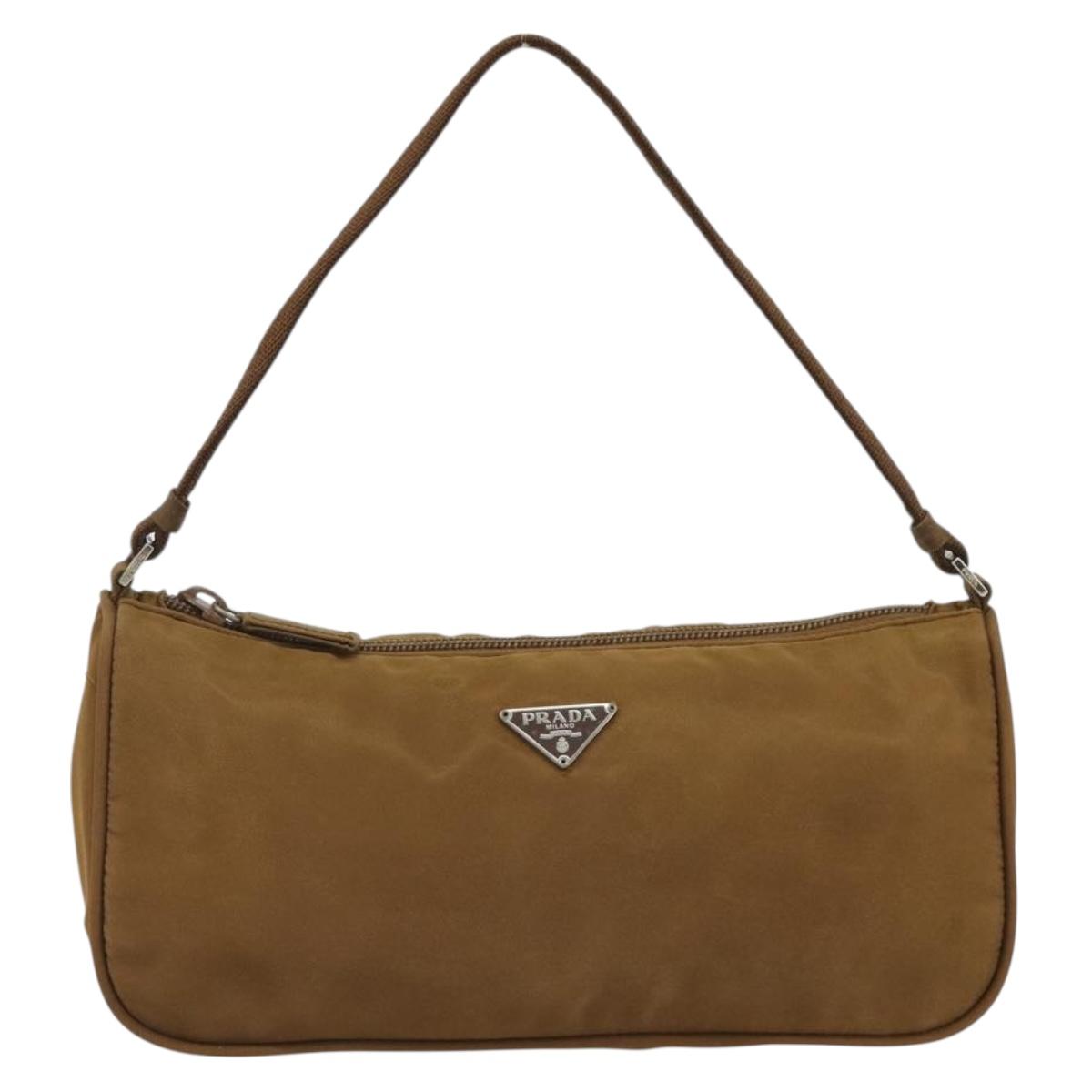 PRADA Accessory Pouch Nylon Brown Silver Auth 189617 - Jerrillo image 2