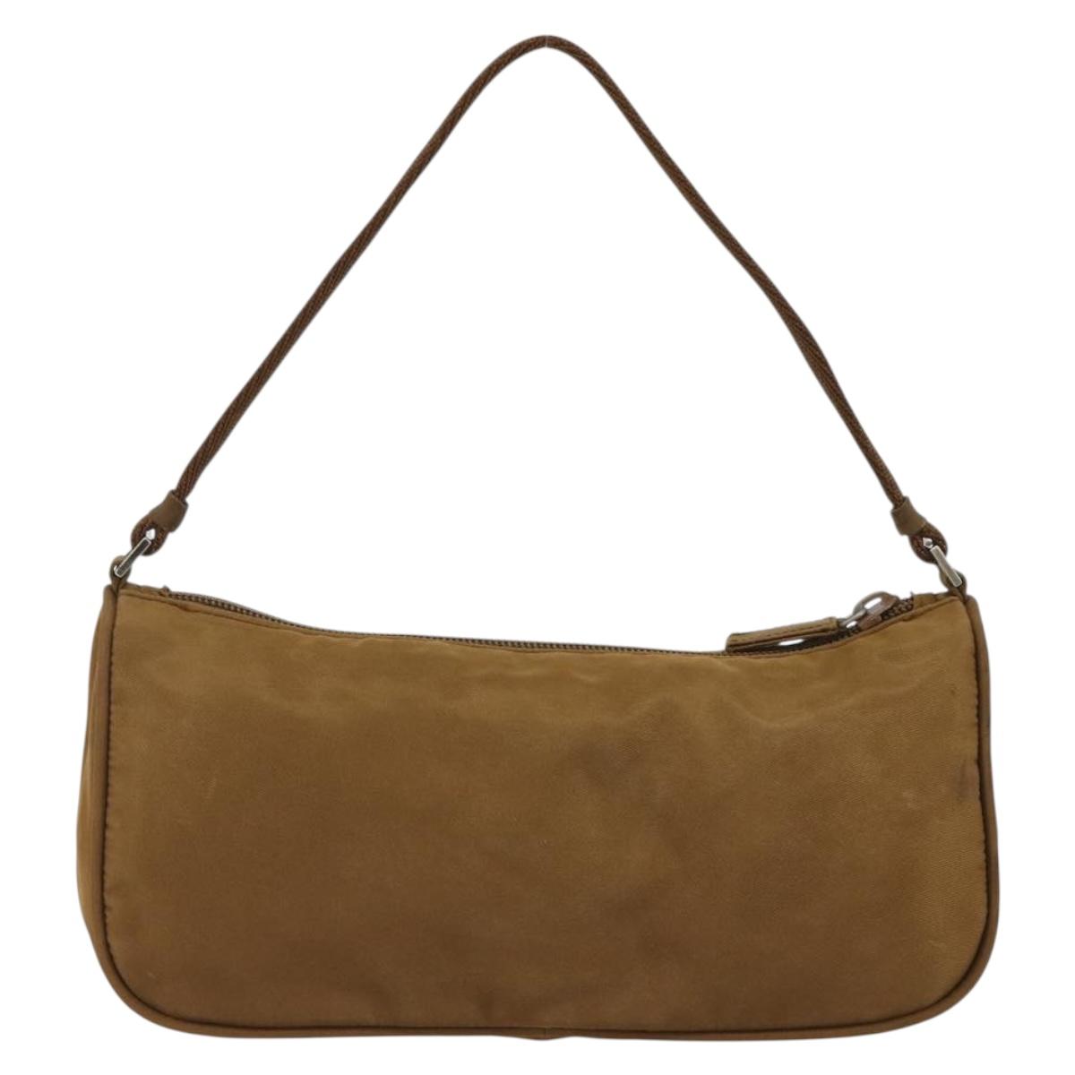 PRADA Accessory Pouch Nylon Brown Silver Auth 189617 - Jerrillo image 3