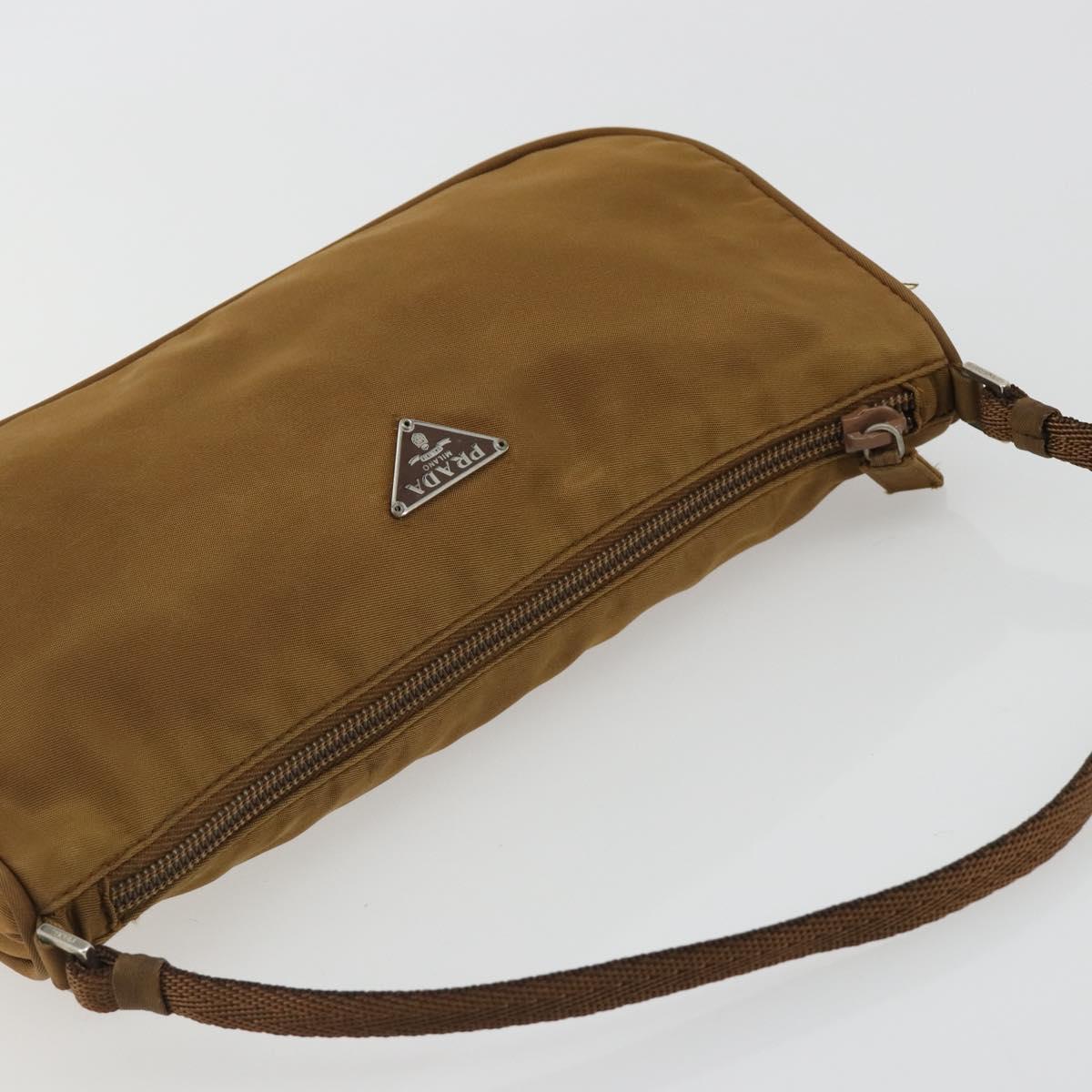 PRADA Accessory Pouch Nylon Brown Silver Auth 189617 - Jerrillo image 6
