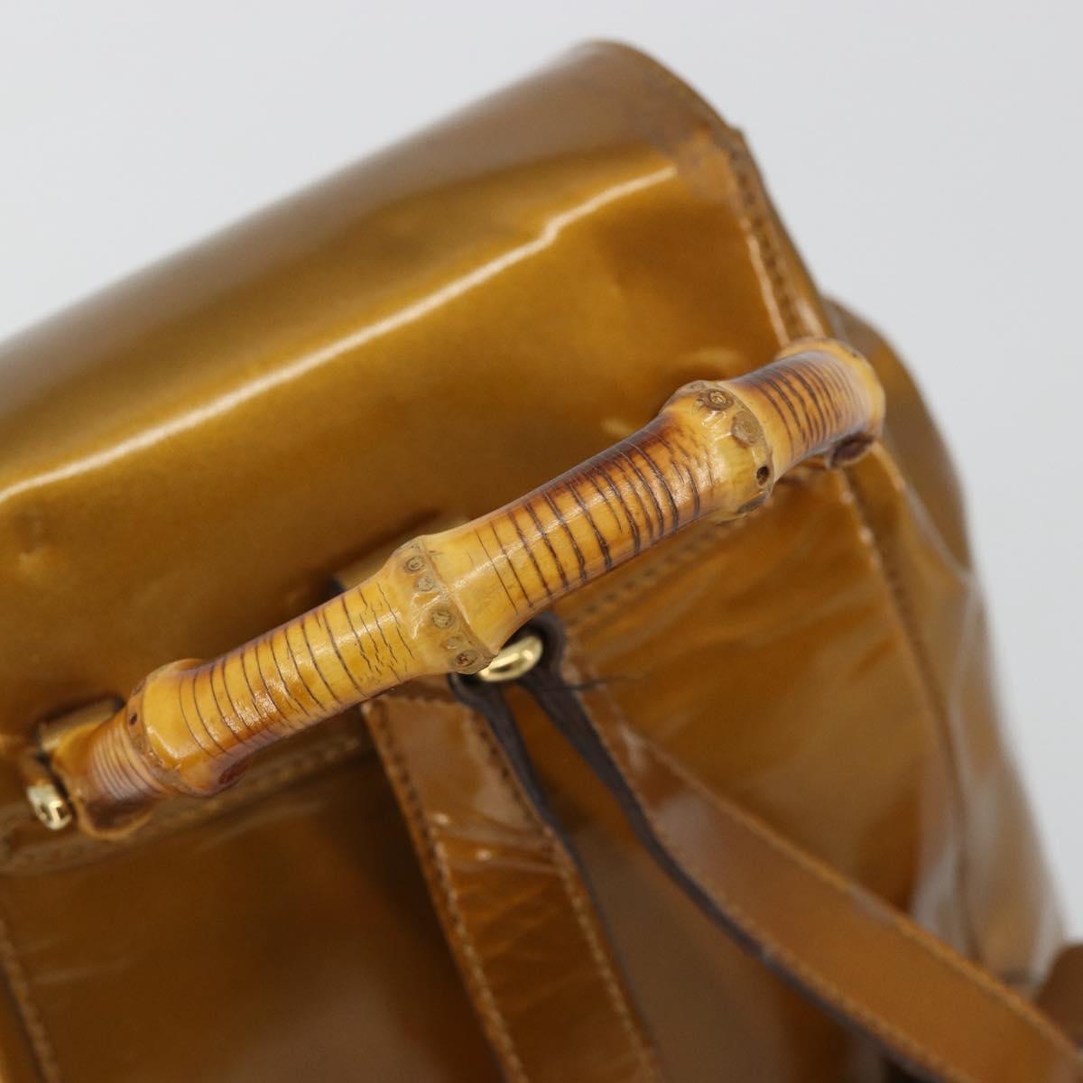 GUCCI Bamboo Backpack Patent Leather Bronze Gold 003 1705 0030 Auth 189694 - Jerrillo image 7