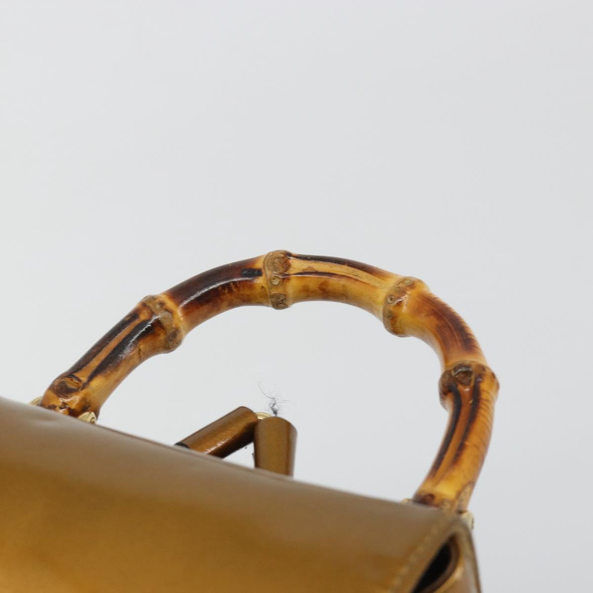 GUCCI Bamboo Backpack Patent Leather Bronze Gold 003 1705 0030 Auth 189694 - Jerrillo image 8