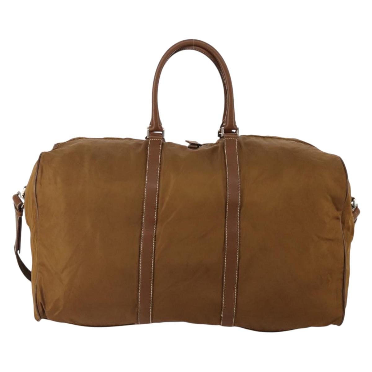 PRADA Boston Bag Nylon 2way Brown Silver Auth 189699 - Jerrillo image 2