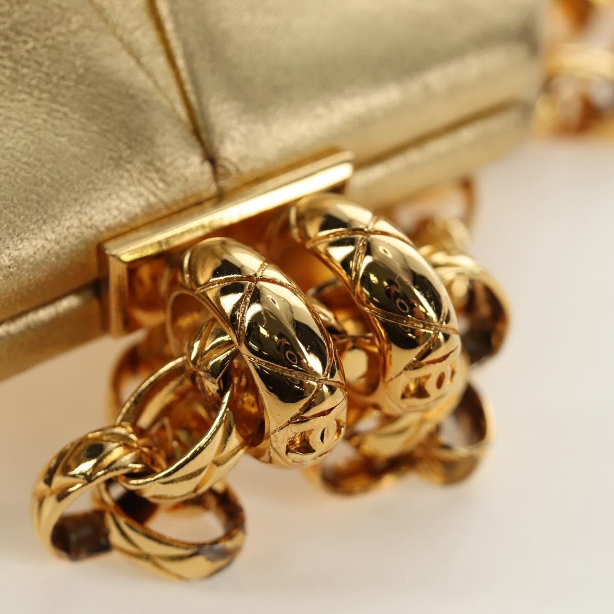 CHANEL Chain Shoulder Bag Leather Gold CC Auth 189731SM - Jerrillo image 9