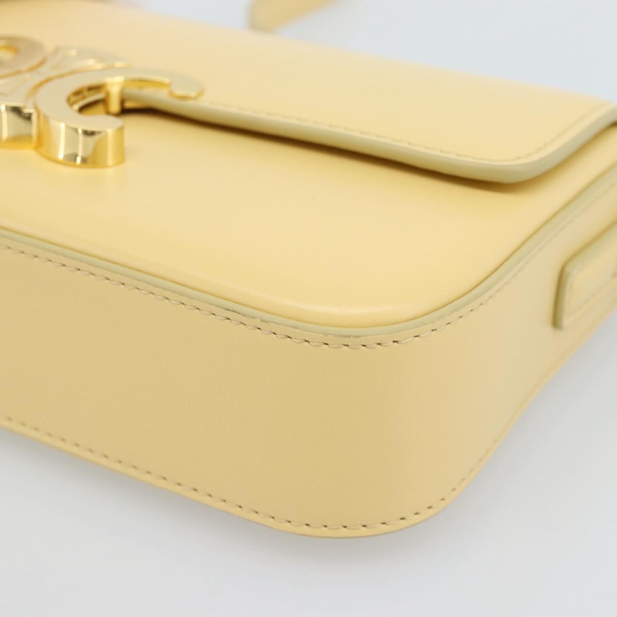 CELINE Triomphe Shoulder Bag Leather Ivory Gold Auth 189733SM - Jerrillo image 9