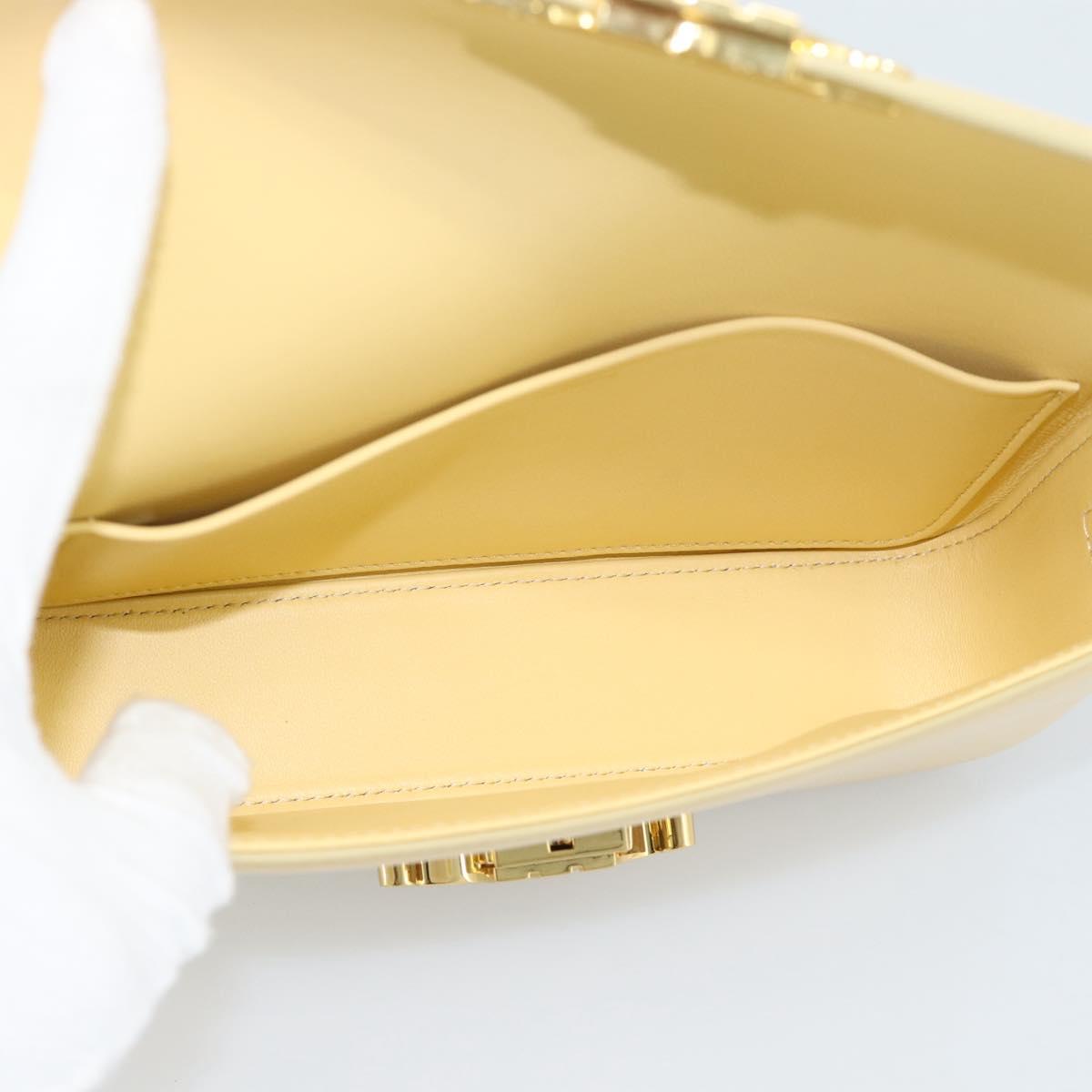 CELINE Triomphe Shoulder Bag Leather Ivory Gold Auth 189733SM - Jerrillo image 10