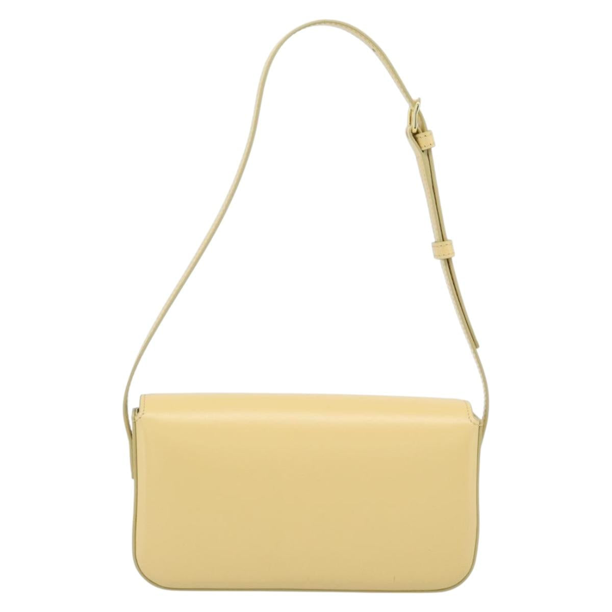CELINE Triomphe Shoulder Bag Leather Ivory Gold Auth 189733SM - Jerrillo image 2