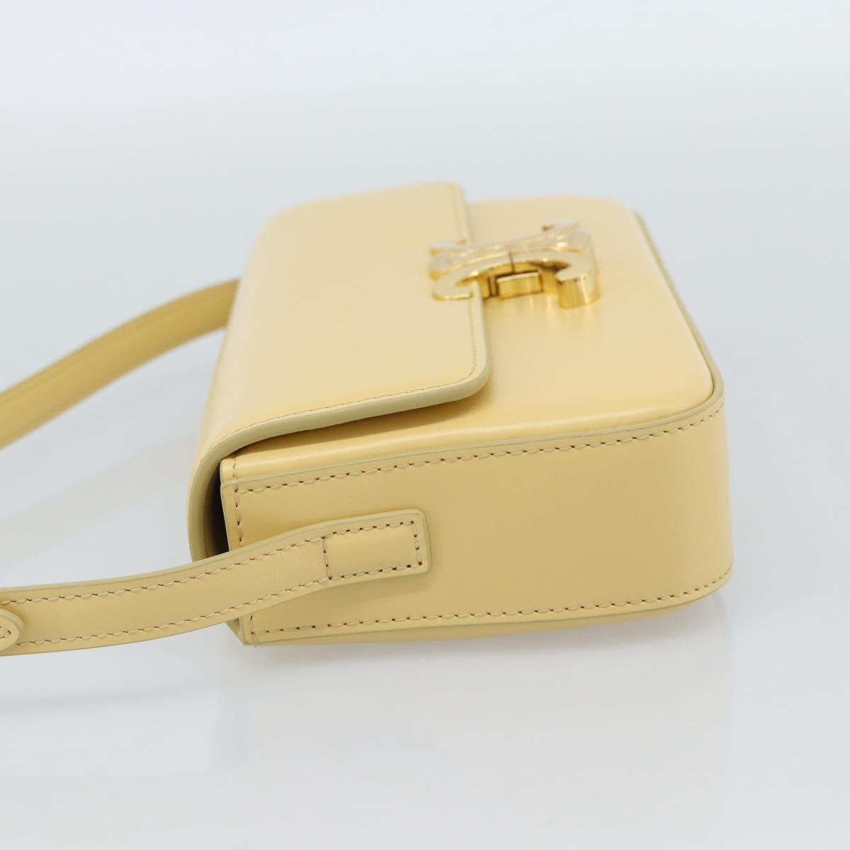 CELINE Triomphe Shoulder Bag Leather Ivory Gold Auth 189733SM - Jerrillo image 3