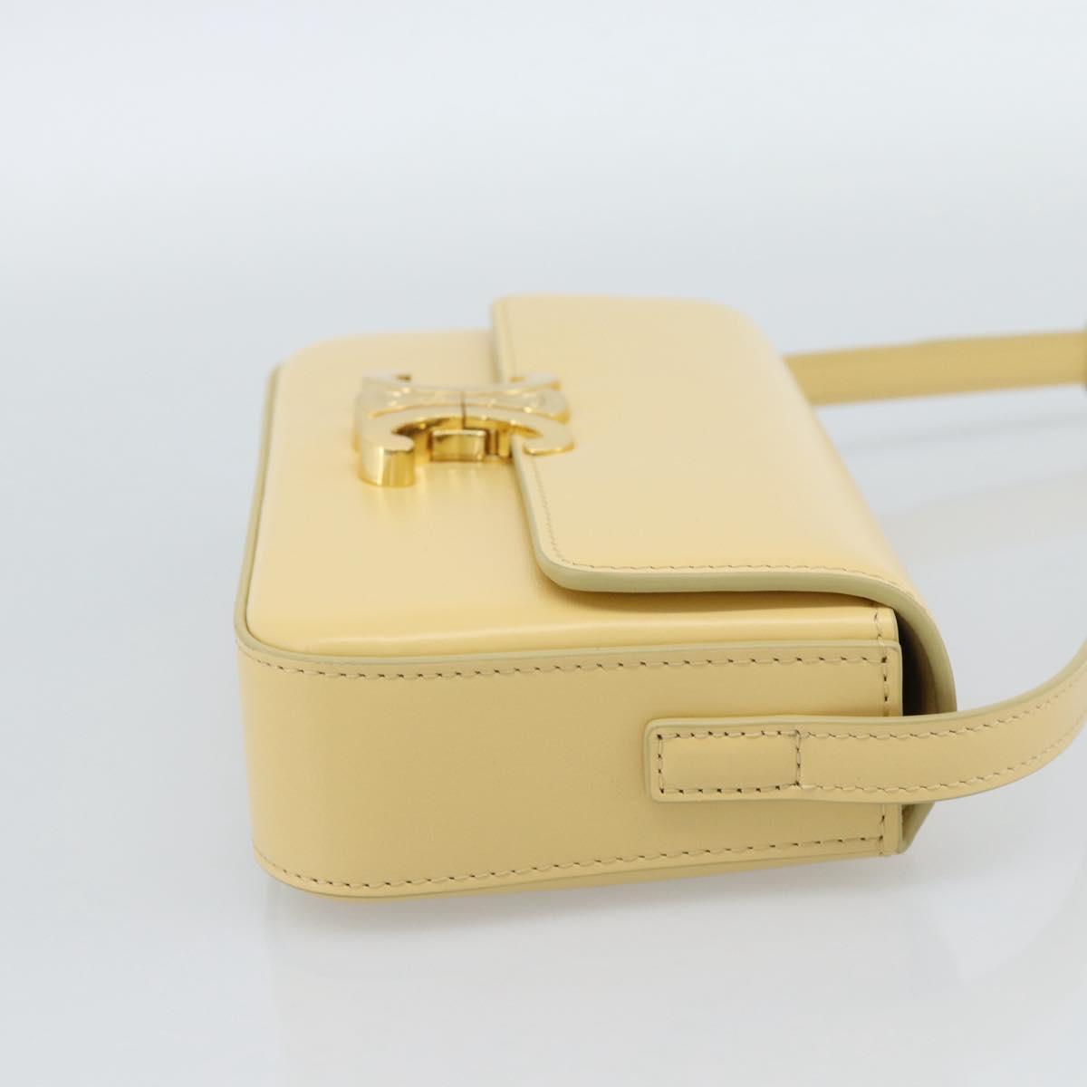 CELINE Triomphe Shoulder Bag Leather Ivory Gold Auth 189733SM - Jerrillo image 4