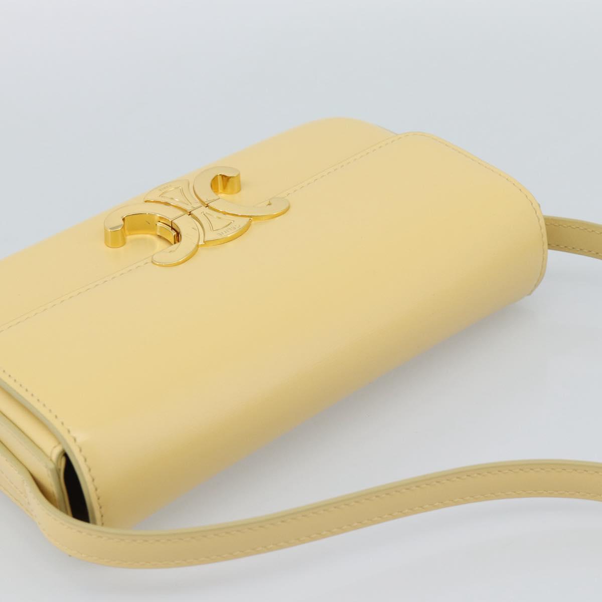 CELINE Triomphe Shoulder Bag Leather Ivory Gold Auth 189733SM - Jerrillo image 6