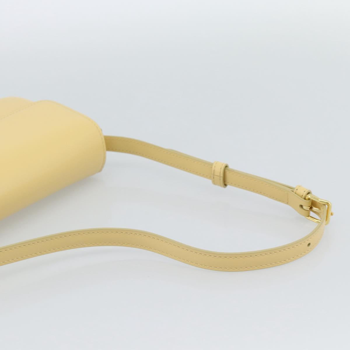 CELINE Triomphe Shoulder Bag Leather Ivory Gold Auth 189733SM - Jerrillo image 7