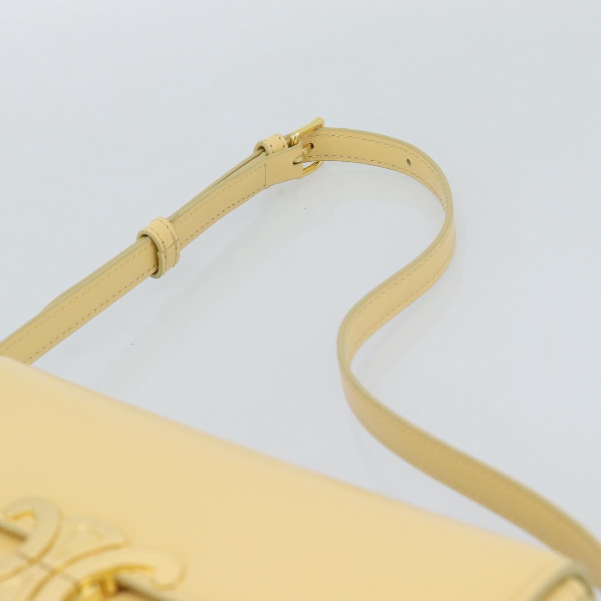 CELINE Triomphe Shoulder Bag Leather Ivory Gold Auth 189733SM - Jerrillo image 8