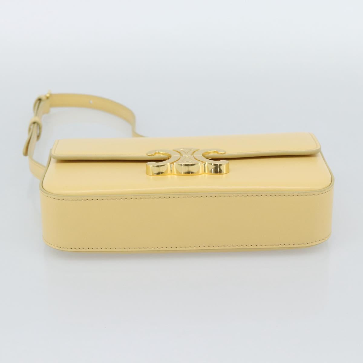 CELINE Triomphe Shoulder Bag Leather Ivory Gold Auth 189733SM - Jerrillo image 5