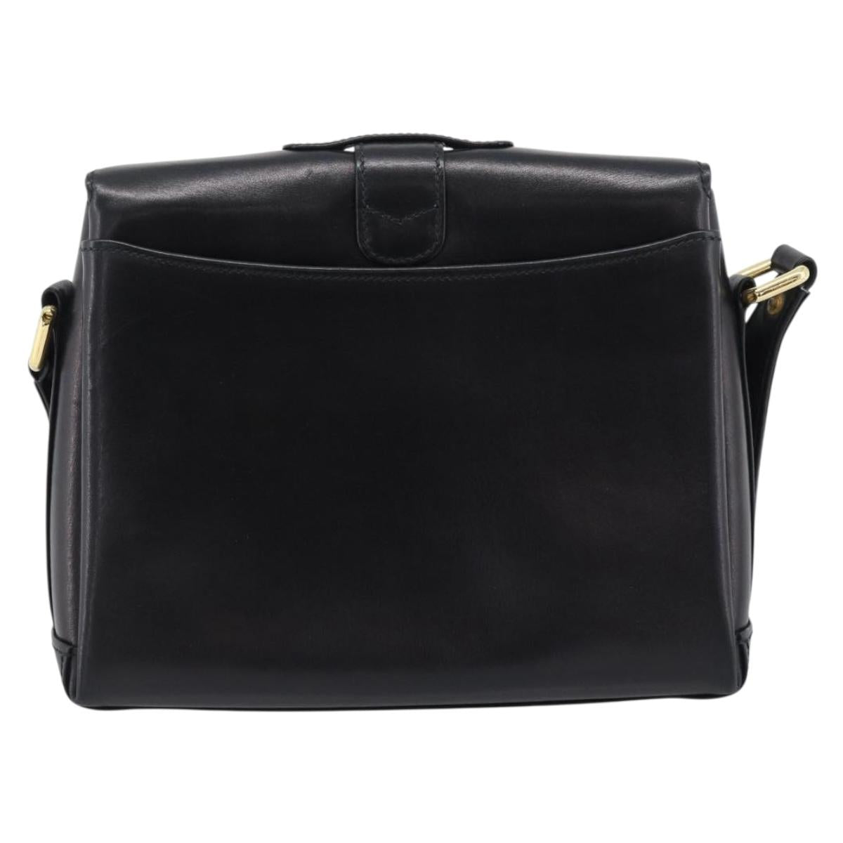 GUCCI Shoulder Bag Leather Black Gold Auth 189787A - Jerrillo image 2