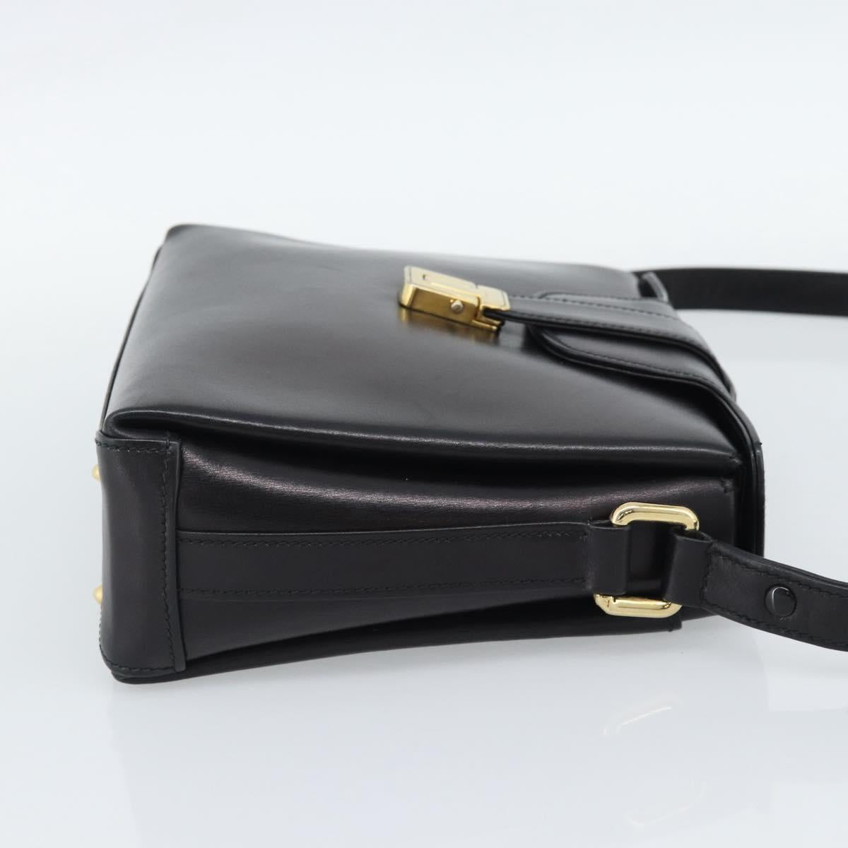 GUCCI Shoulder Bag Leather Black Gold Auth 189787A - Jerrillo image 4