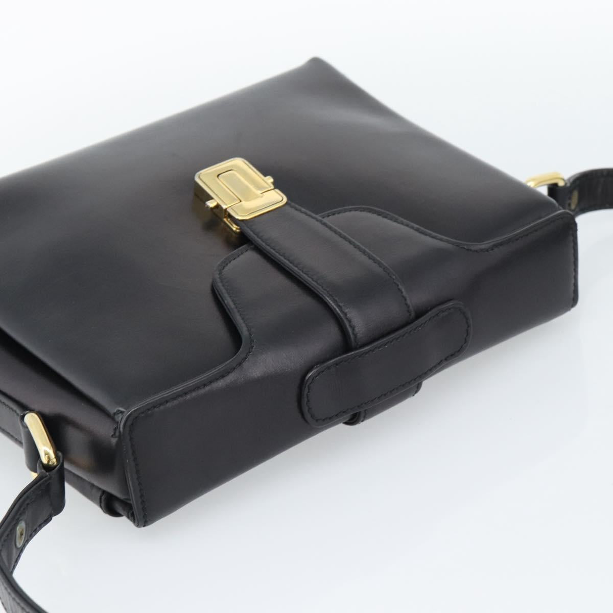 GUCCI Shoulder Bag Leather Black Gold Auth 189787A - Jerrillo image 6