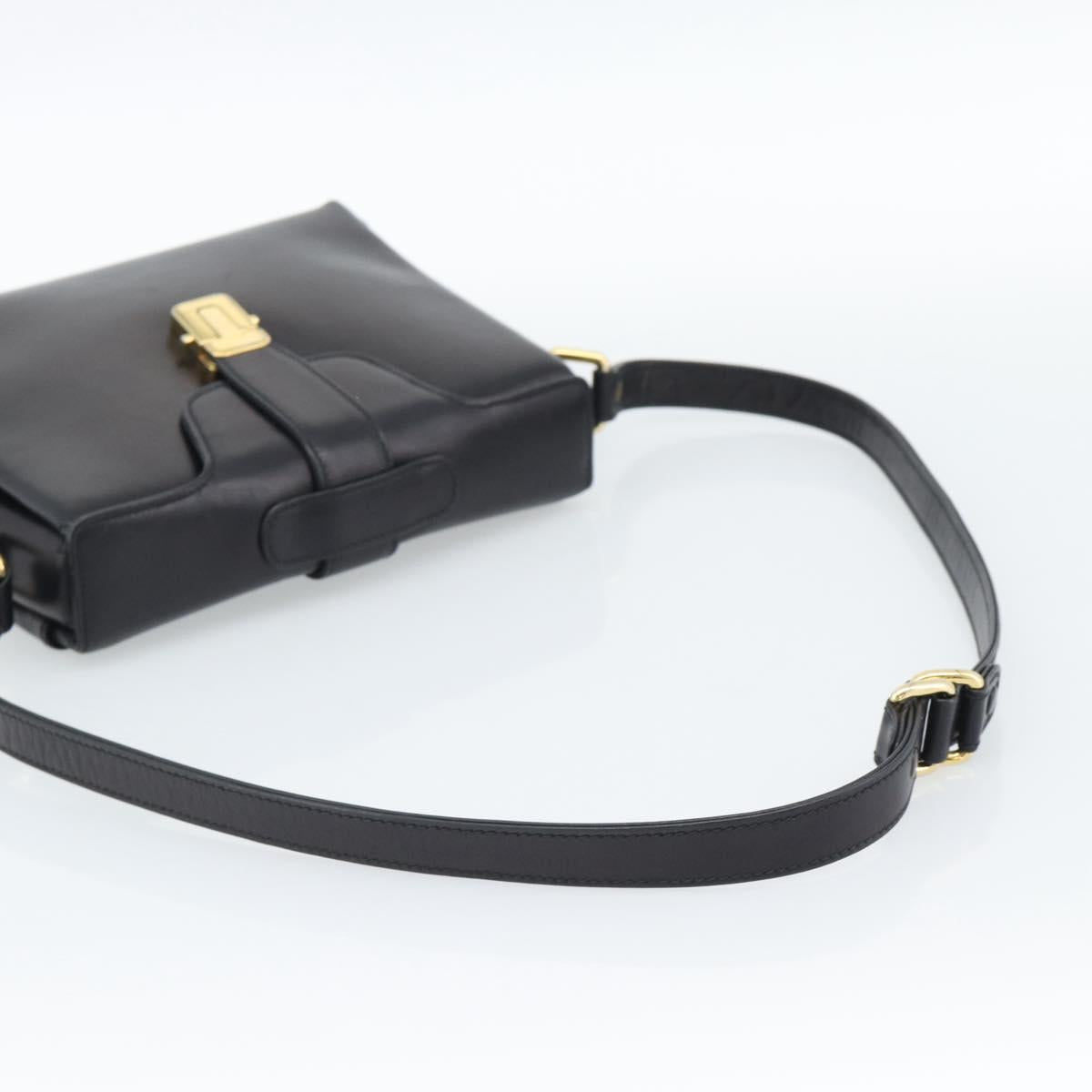 GUCCI Shoulder Bag Leather Black Gold Auth 189787A - Jerrillo image 7