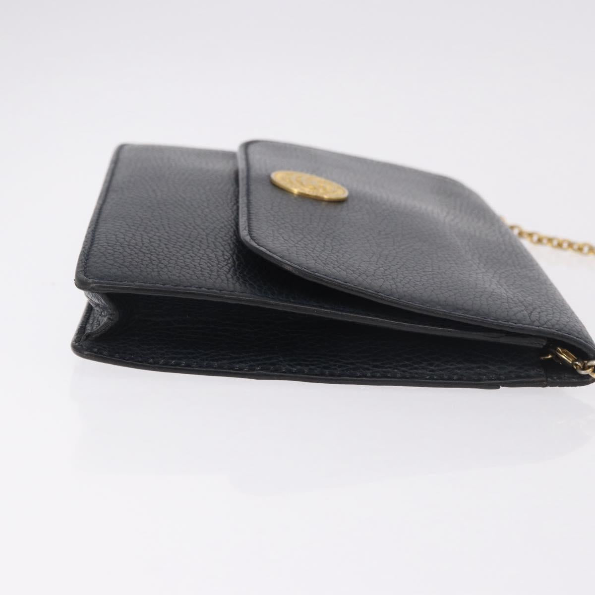 CELINE Medallion Chain Shoulder Bag Leather Black Gold Auth 189809A - Jerrillo image 3