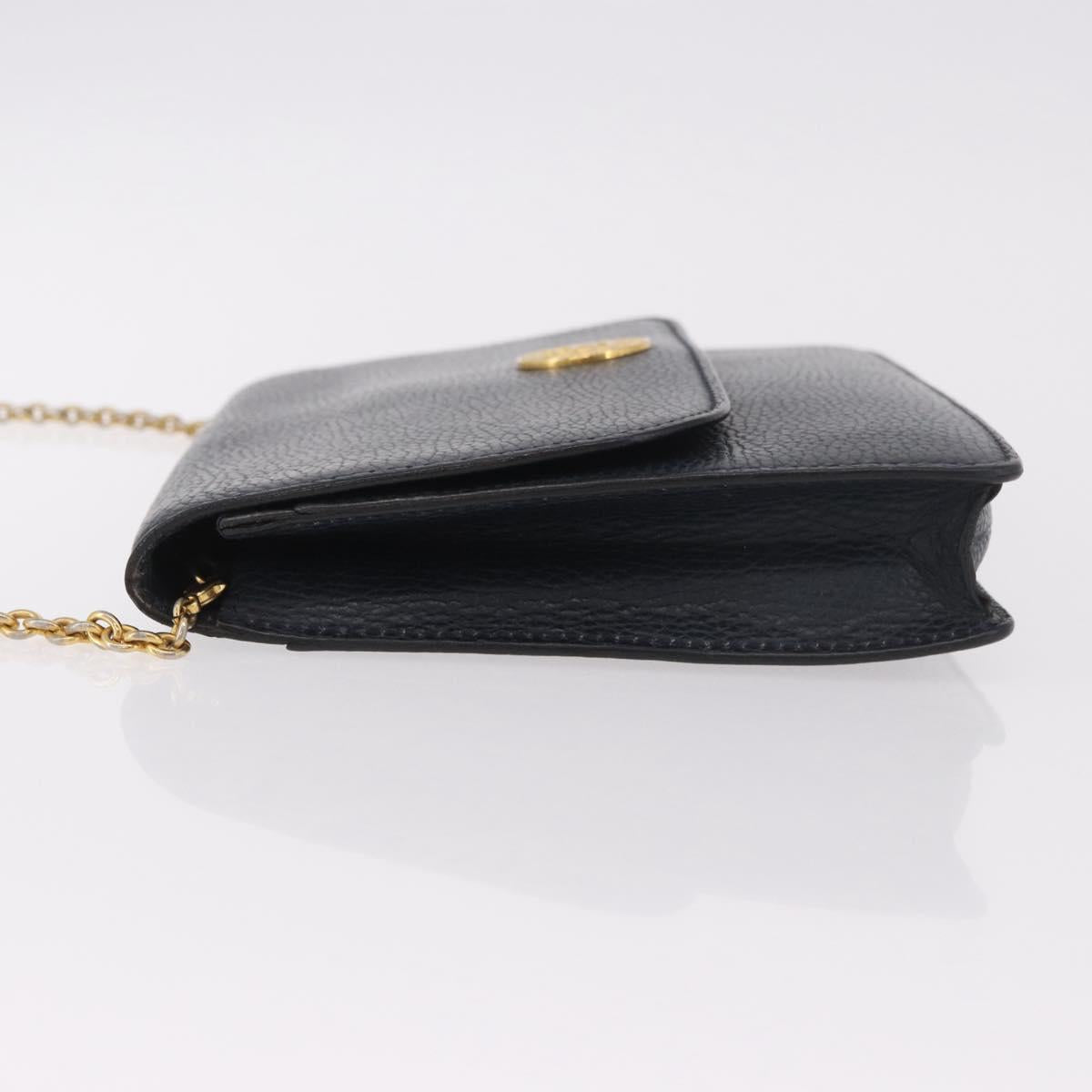 CELINE Medallion Chain Shoulder Bag Leather Black Gold Auth 189809A - Jerrillo image 4