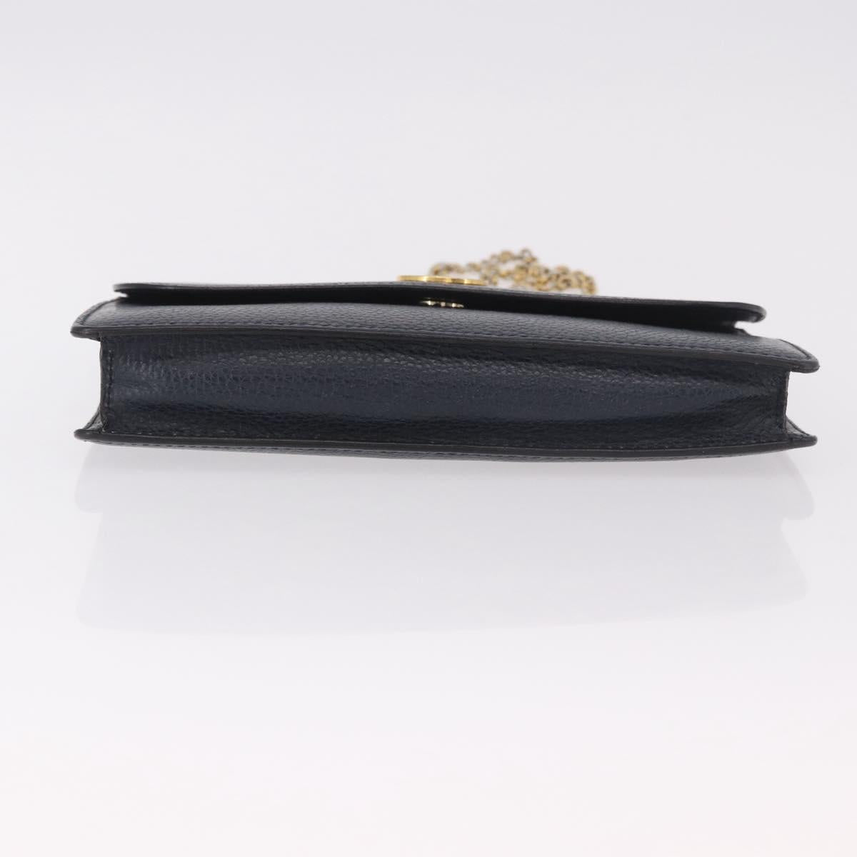 CELINE Medallion Chain Shoulder Bag Leather Black Gold Auth 189809A - Jerrillo image 5