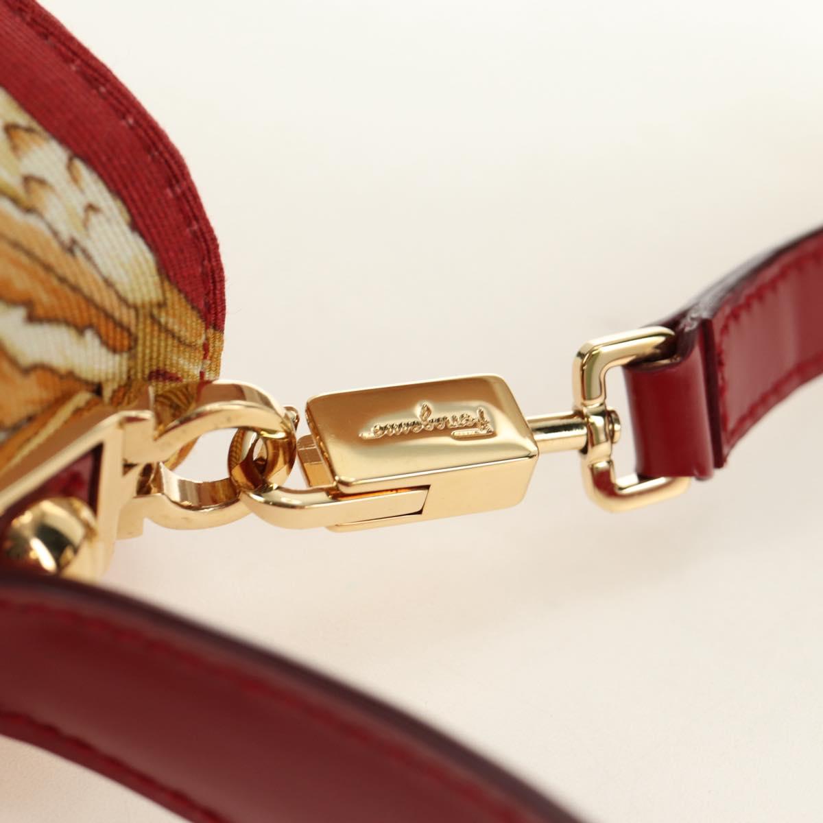 Salvatore Ferragamo Gancini Hand Bag Canvas 2way Red Gold Auth 190024SAM - Jerrillo image 9