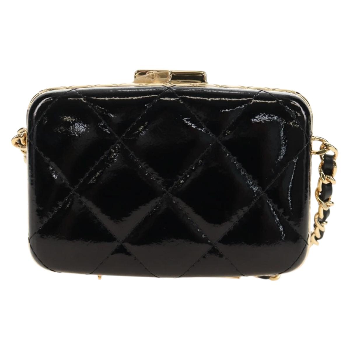 CHANEL Matelasse Chain Shoulder Pouch Patent leather Black CC Auth 190043SAM - Jerrillo image 2