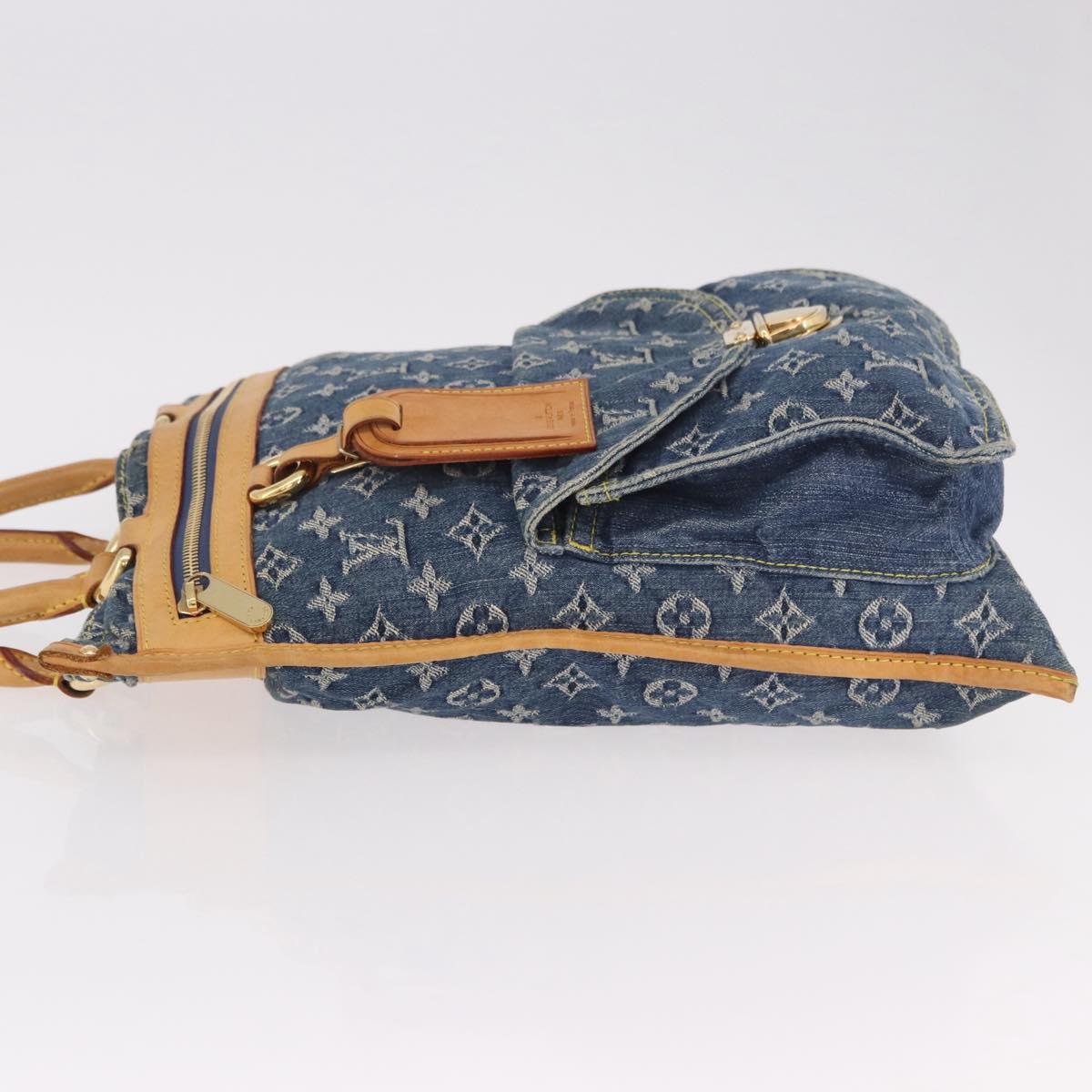 LOUIS VUITTON Monogram Denim Flat Shopper Tote Bag Blue M95018 LV Auth 190156SAV - Jerrillo image 5