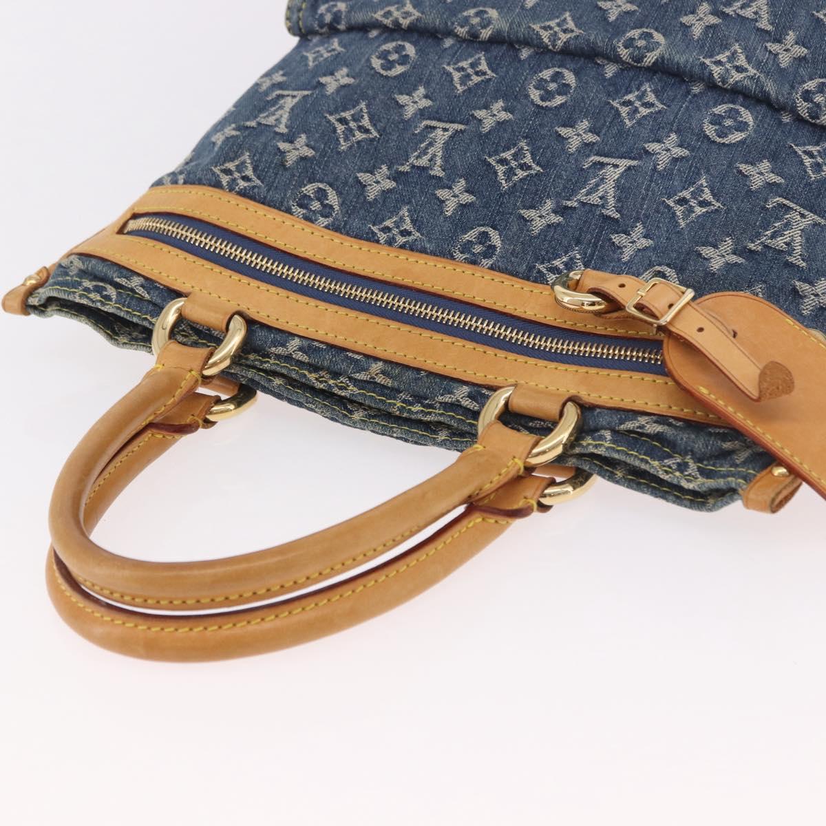 LOUIS VUITTON Monogram Denim Flat Shopper Tote Bag Blue M95018 LV Auth 190156SAV - Jerrillo image 6